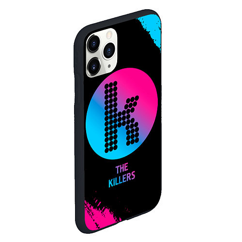 Чехол iPhone 11 Pro матовый The Killers - neon gradient / 3D-Черный – фото 2