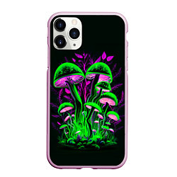 Чехол iPhone 11 Pro матовый Фантастические кислотные грибы, цвет: 3D-розовый