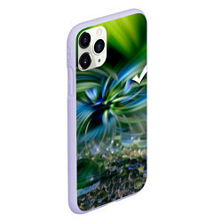 Чехол iPhone 11 Pro матовый Манитные поля - абстракция, цвет: 3D-светло-сиреневый — фото 2
