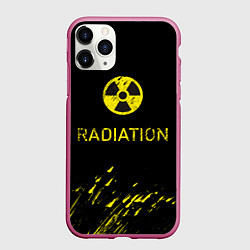 Чехол iPhone 11 Pro матовый Radiation - радиационная опасность, цвет: 3D-малиновый