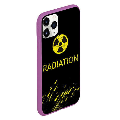 Чехол iPhone 11 Pro матовый Radiation - радиационная опасность / 3D-Фиолетовый – фото 2