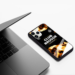 Чехол iPhone 11 Pro матовый Club Brugge legendary sport fire, цвет: 3D-черный — фото 2