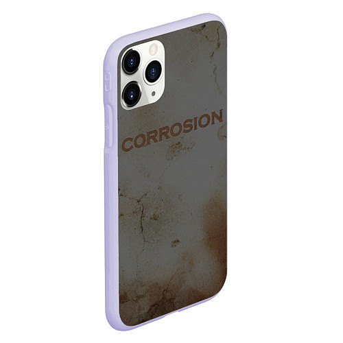 Чехол iPhone 11 Pro матовый Corrosion - рыжая ржавчина / 3D-Светло-сиреневый – фото 2