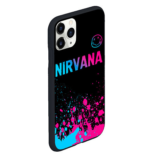 Чехол iPhone 11 Pro матовый Nirvana - neon gradient: символ сверху / 3D-Черный – фото 2