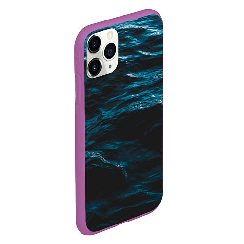 Чехол iPhone 11 Pro матовый Глубокое море / 3D-Фиолетовый – фото 2