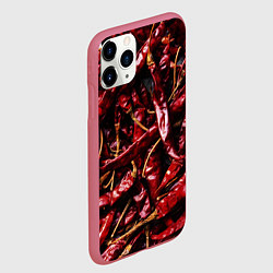 Чехол iPhone 11 Pro матовый Перчики чили, цвет: 3D-малиновый — фото 2