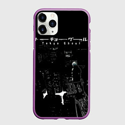 Чехол iPhone 11 Pro матовый Токийский гулль - Канеки стоит, цвет: 3D-фиолетовый