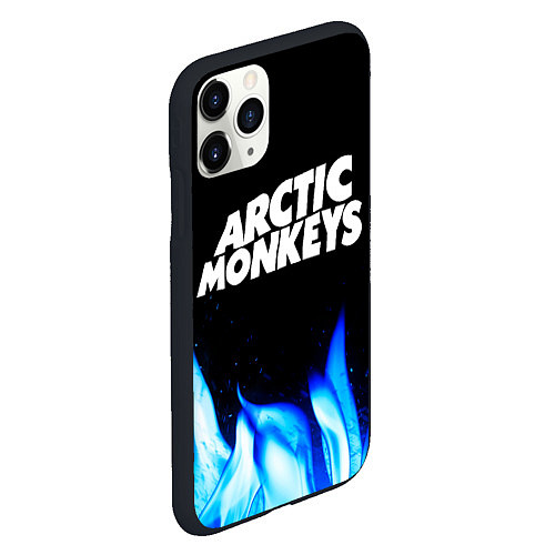 Чехол iPhone 11 Pro матовый Arctic Monkeys blue fire / 3D-Черный – фото 2