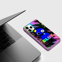 Чехол iPhone 11 Pro матовый Rainbow Friends - Blue, цвет: 3D-фиолетовый — фото 2