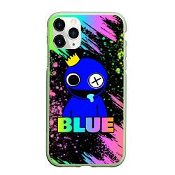 Чехол iPhone 11 Pro матовый Rainbow Friends - Blue, цвет: 3D-салатовый