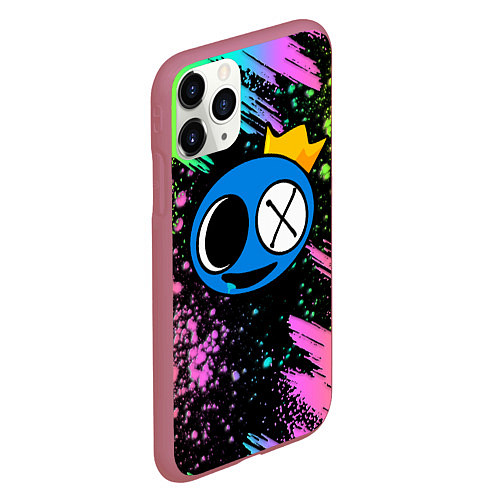 Чехол iPhone 11 Pro матовый Rainbow Friends: Blue / 3D-Малиновый – фото 2