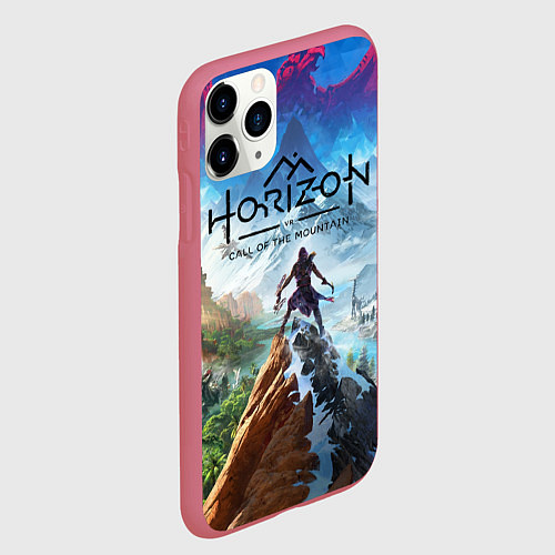 Чехол iPhone 11 Pro матовый Horizon call of the mountain keyart / 3D-Малиновый – фото 2