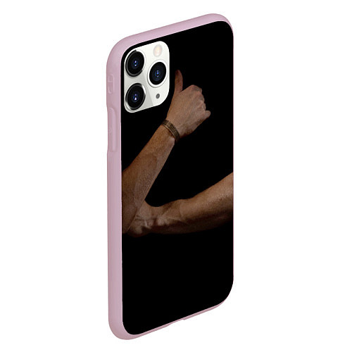 Чехол iPhone 11 Pro матовый Руки в темноте / 3D-Розовый – фото 2