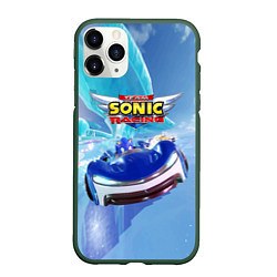 Чехол iPhone 11 Pro матовый Team Sonic racing - hedgehog - speed, цвет: 3D-темно-зеленый