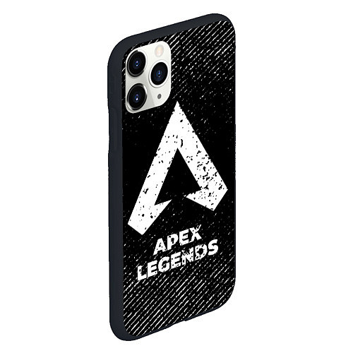 Чехол iPhone 11 Pro матовый Apex Legends с потертостями на темном фоне / 3D-Черный – фото 2