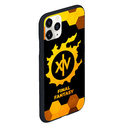 Чехол iPhone 11 Pro матовый Final Fantasy - gold gradient / 3D-Черный – фото 2
