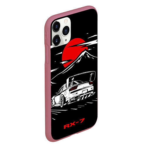 Чехол iPhone 11 Pro матовый Мазда RX - 7 JDM Style / 3D-Малиновый – фото 2