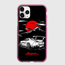 Чехол iPhone 11 Pro матовый Тойота супра - JDM Style, цвет: 3D-малиновый