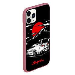 Чехол iPhone 11 Pro матовый Тойота супра - JDM Style, цвет: 3D-малиновый — фото 2
