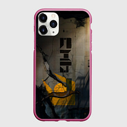 Чехол iPhone 11 Pro матовый Стена город 17, цвет: 3D-малиновый