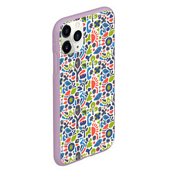 Чехол iPhone 11 Pro матовый Этно орнамент, цвет: 3D-сиреневый — фото 2