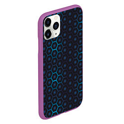 Чехол iPhone 11 Pro матовый Шестиугольная чешуя, цвет: 3D-фиолетовый — фото 2