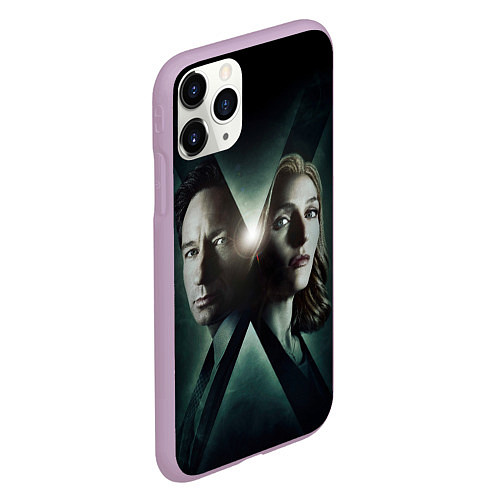 Чехол iPhone 11 Pro матовый X - Files / 3D-Сиреневый – фото 2