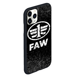 Чехол iPhone 11 Pro матовый FAW с потертостями на темном фоне, цвет: 3D-черный — фото 2