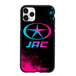 Чехол iPhone 11 Pro матовый JAC - neon gradient, цвет: 3D-черный