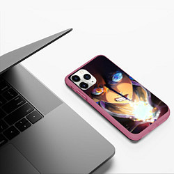 Чехол iPhone 11 Pro матовый Blue Lock anime, цвет: 3D-малиновый — фото 2