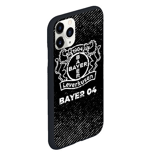 Чехол iPhone 11 Pro матовый Bayer 04 с потертостями на темном фоне / 3D-Черный – фото 2