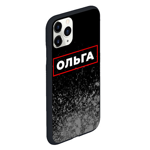 Чехол iPhone 11 Pro матовый Ольга - в красной рамке на темном / 3D-Черный – фото 2