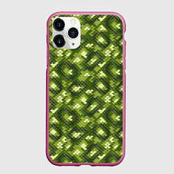 Чехол iPhone 11 Pro матовый Милитари Чешуя, цвет: 3D-малиновый