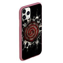 Чехол iPhone 11 Pro матовый Спираль арт, цвет: 3D-малиновый — фото 2