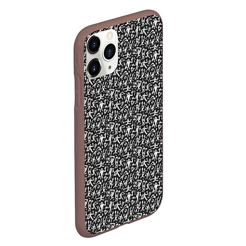 Чехол iPhone 11 Pro матовый Человечки привидения / 3D-Коричневый – фото 2