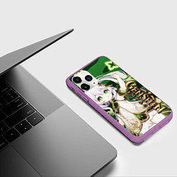 Чехол iPhone 11 Pro матовый Нахида: Дендро Архонт, цвет: 3D-фиолетовый — фото 2