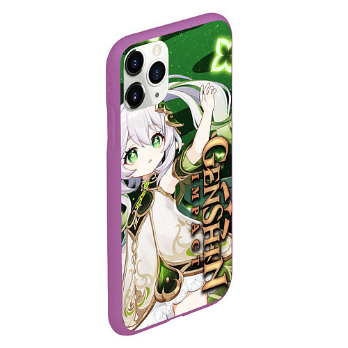 Чехол iPhone 11 Pro матовый Нахида: Дендро Архонт / 3D-Фиолетовый – фото 2