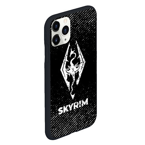 Чехол iPhone 11 Pro матовый Skyrim с потертостями на темном фоне / 3D-Черный – фото 2