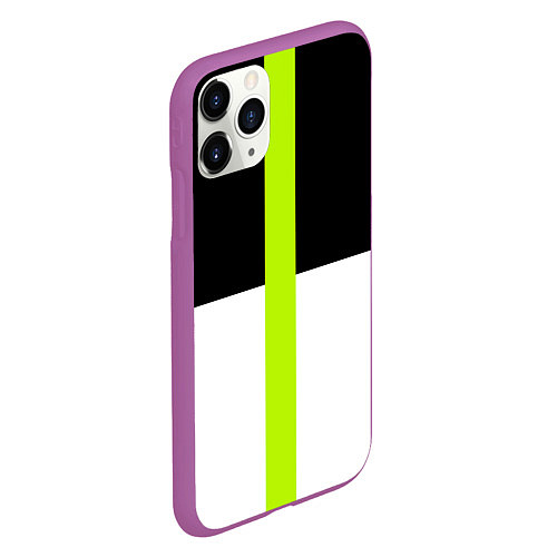 Чехол iPhone 11 Pro матовый Геометрия Инь-Янь / 3D-Фиолетовый – фото 2