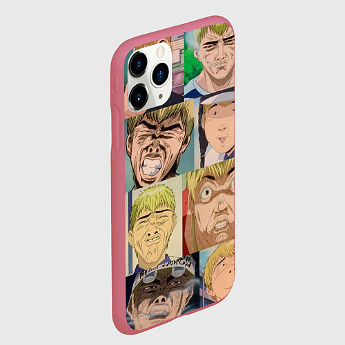 Чехол iPhone 11 Pro матовый Лицо ГТО / 3D-Малиновый – фото 2