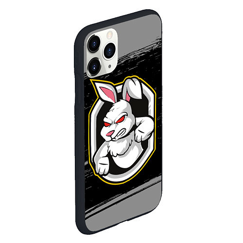 Чехол iPhone 11 Pro матовый Rabbit злейший / 3D-Черный – фото 2