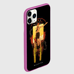 Чехол iPhone 11 Pro матовый Макима и пила, цвет: 3D-фиолетовый — фото 2