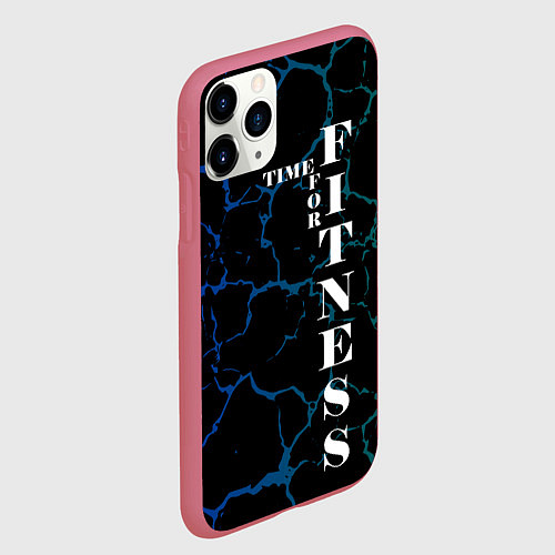 Чехол iPhone 11 Pro матовый Время для фитнеса / 3D-Малиновый – фото 2