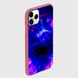 Чехол iPhone 11 Pro матовый Неоновый космос со звездами, цвет: 3D-малиновый — фото 2