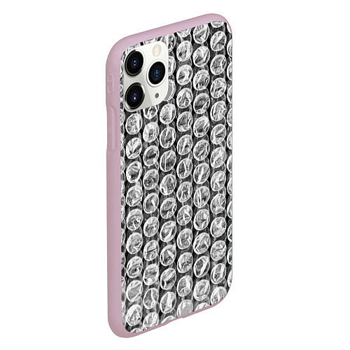 Чехол iPhone 11 Pro матовый Пупырка - текстура / 3D-Розовый – фото 2