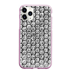 Чехол iPhone 11 Pro матовый Пупырка - текстура, цвет: 3D-розовый