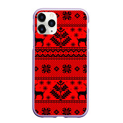 Чехол iPhone 11 Pro матовый Happy new year, black deer