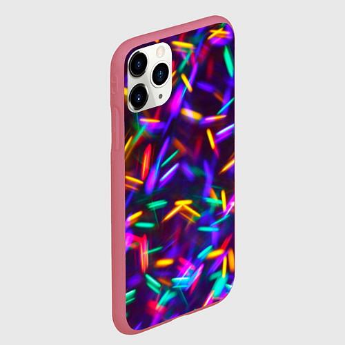 Чехол iPhone 11 Pro матовый Цветомузыка / 3D-Малиновый – фото 2