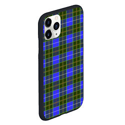 Чехол iPhone 11 Pro матовый Ткань Шотландка сине-зелёная, цвет: 3D-черный — фото 2