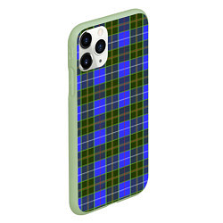 Чехол iPhone 11 Pro матовый Ткань Шотландка сине-зелёная, цвет: 3D-салатовый — фото 2